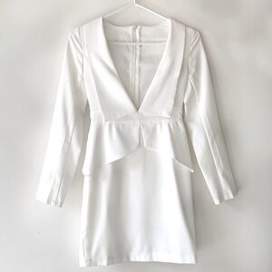 White peplum mini dress